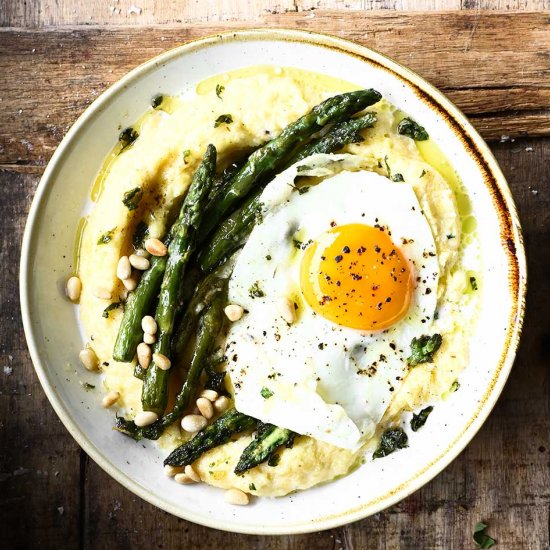 Polenta with Butter Asparagus