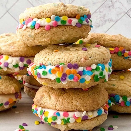 Easy Funfetti Sandwich Cookies