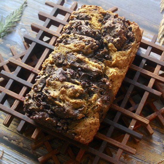 Pumpkin Chocolate Chip Swirl Bread