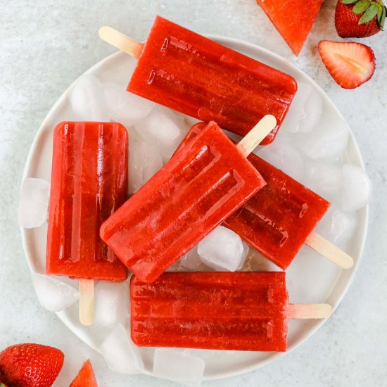 Strawberry Watermelon Popsicles