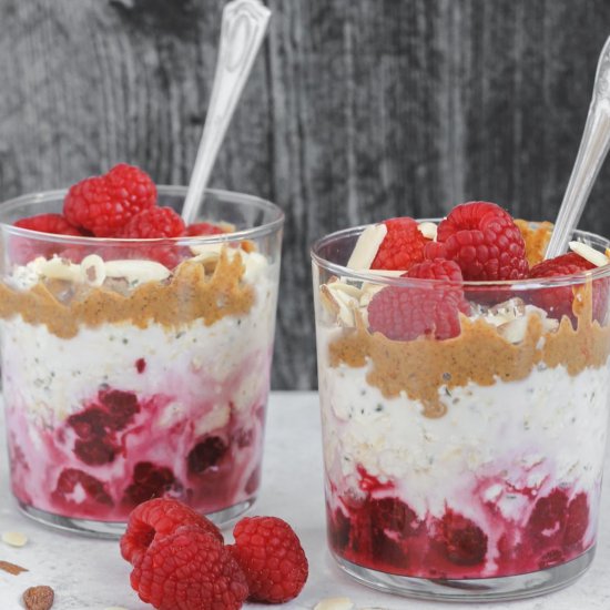 Raspberry Protein Overnight Oats