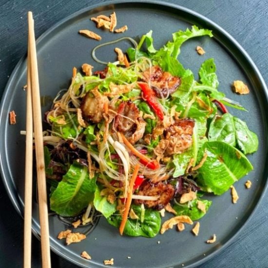 Asian Pork Salad using Air Fryer