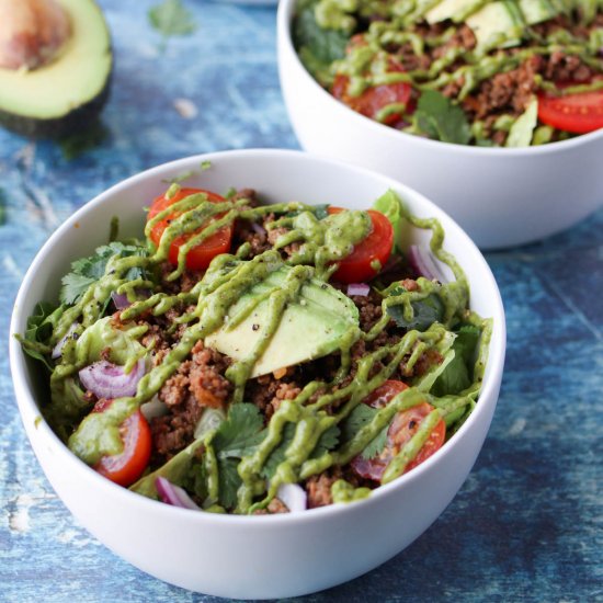 Taco Salad with Cilantro Lime Sauce