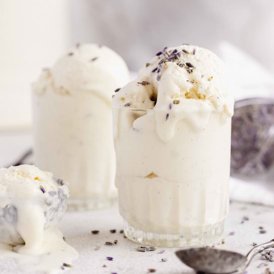 No Churn Lavender Vanilla Ice Cream