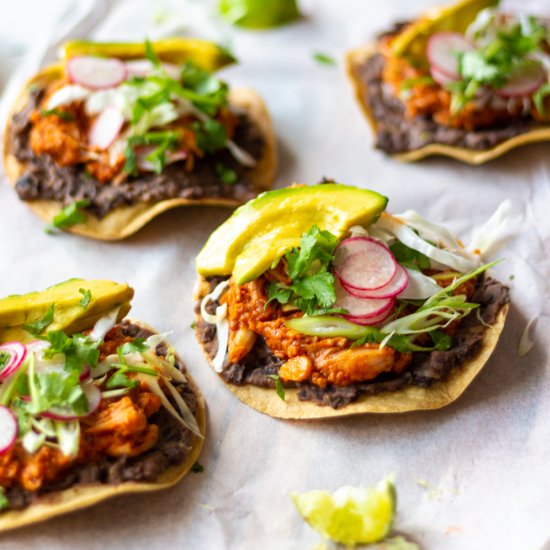 Smoky Jackfruit Tinga Tostadas