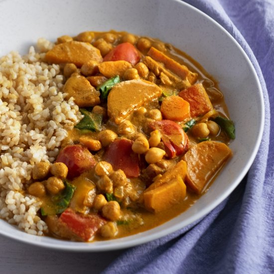 Vegan Sweet potato and Chickpea cur