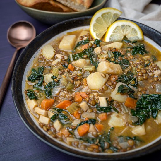 Lebanese Lentil Soup with Lemon