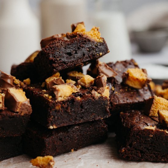 Honeycomb Caramel Brownies