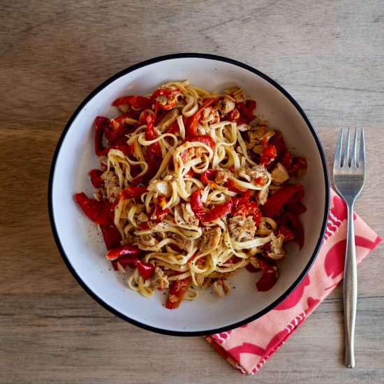 Spaghetti with Capsicum and Tuna