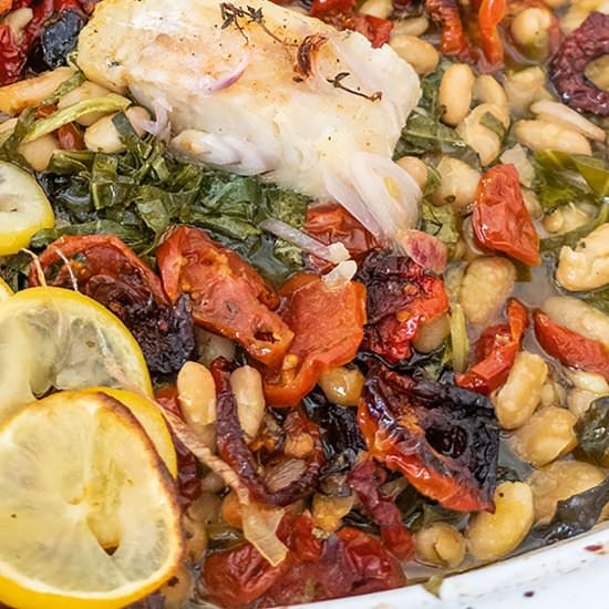 Roast Fish with Cannellini and