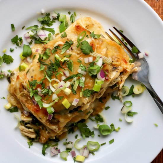 Tomatillo Chicken Enchiladas