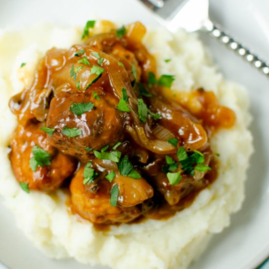 Crockpot Salisbury Steak Meatballs