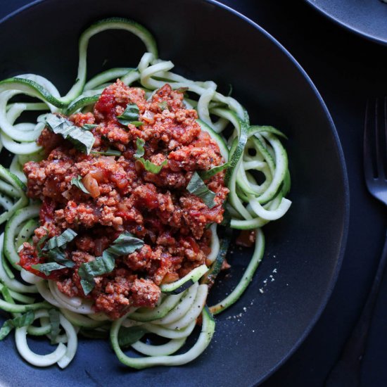 Zoodles with Turkey Bolognese