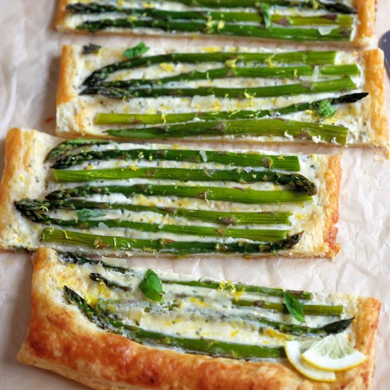 Easy Asparagus Puff Pastry Tart