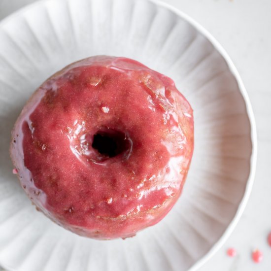 raspberry glazed buttermilk donuts