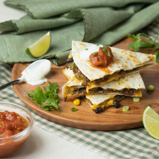 Beef and Black Bean Quesadillas