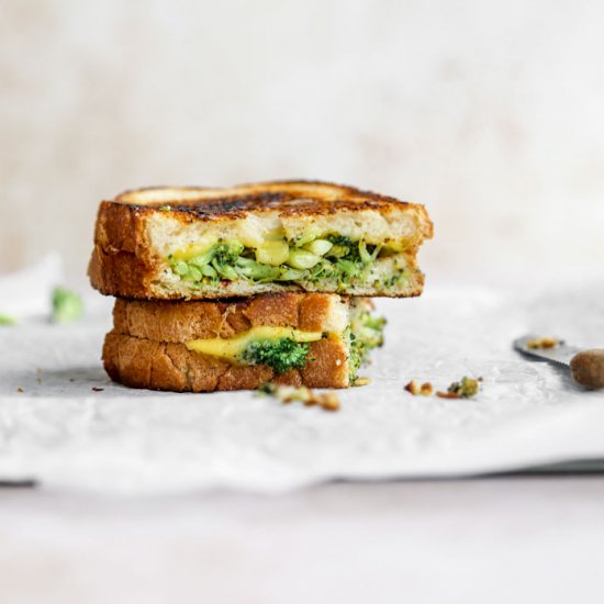 Vegan Broccoli Grilled Cheese