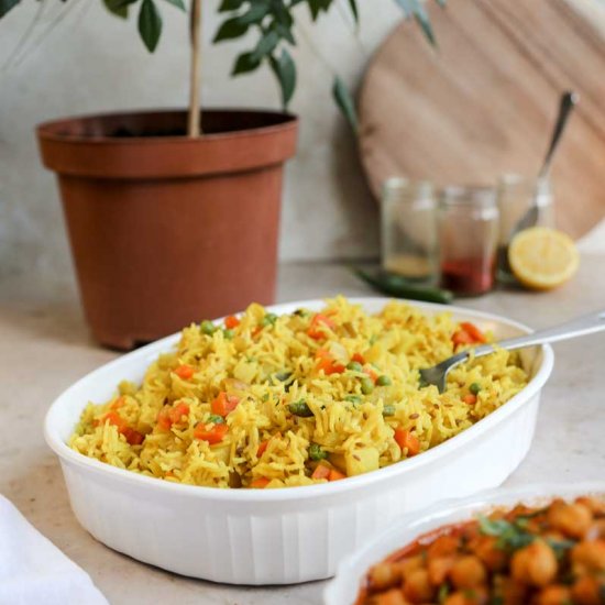 Vegan Vegetable Pulao (one-pot)