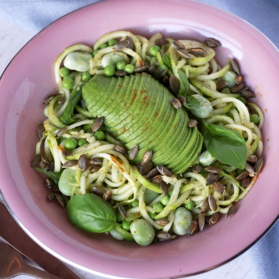 Low carb Vegan Pesto Noodles