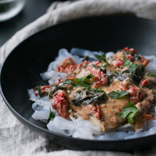 Creamy Tuscan Chicken Fettuccine