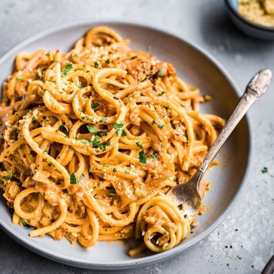 Creamy Vegan Pantry Pasta