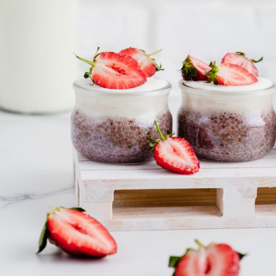 Strawberry Chia Coconut Pudding