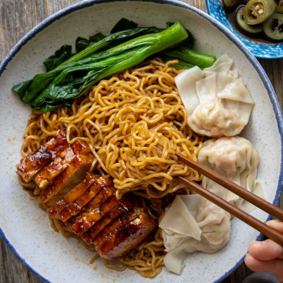 Tofu Char Siu Wonton Noodles