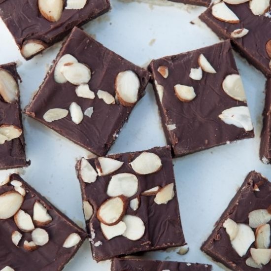 Fudge Topped Almond Shortbread