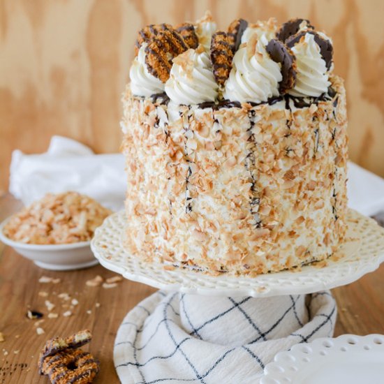 Toasted Coconut Caramel Layer Cake