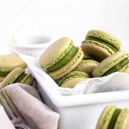 Matcha White Chocolate Macarons