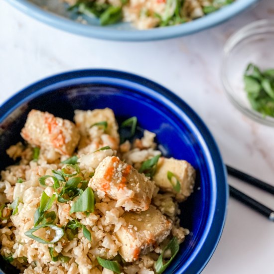 Cauliflower Rice with Crispy Tofu