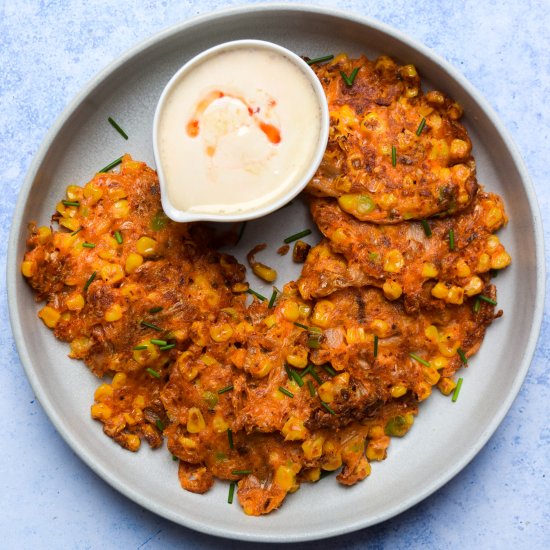 Easy Kimchee & Sweetcorn Fritters