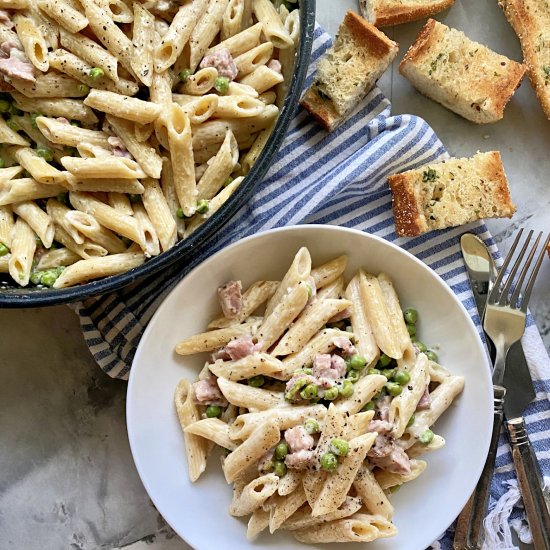 Pasta with Peas and Ham