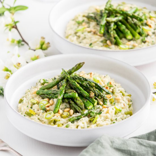 vegan asparagus risotto