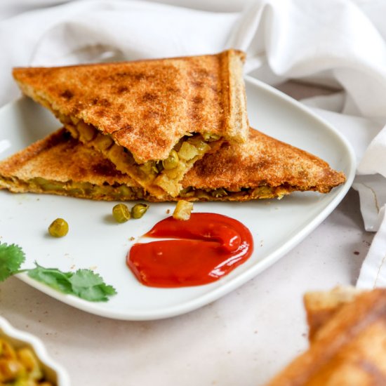 Vegan Indian Samosa Toastie