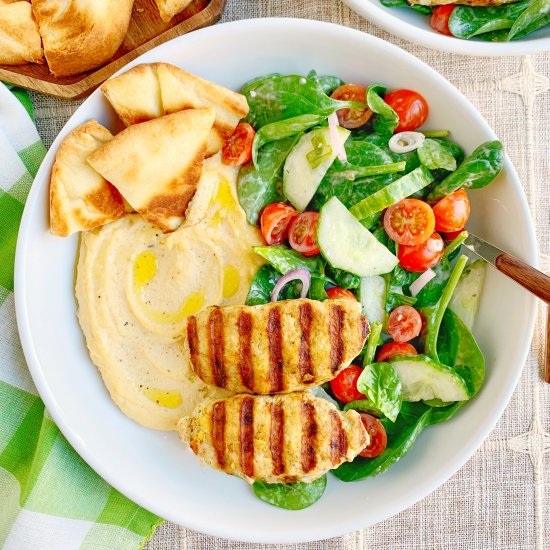 Chicken Kofta Hummus Bowls