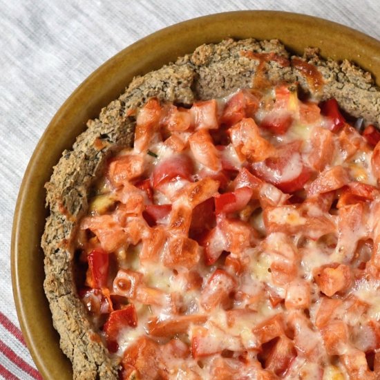 Tex-Mex pie with refried bean crust