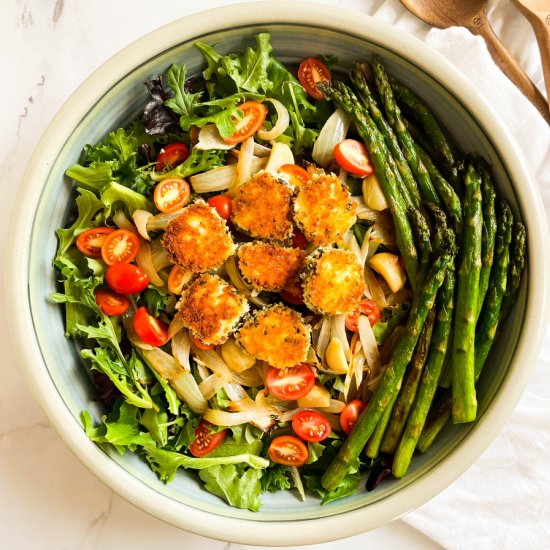 Asparagus Salad + Fried Goat Cheese