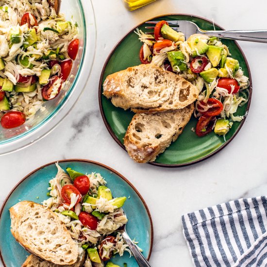 healthy crab meat salad + lime