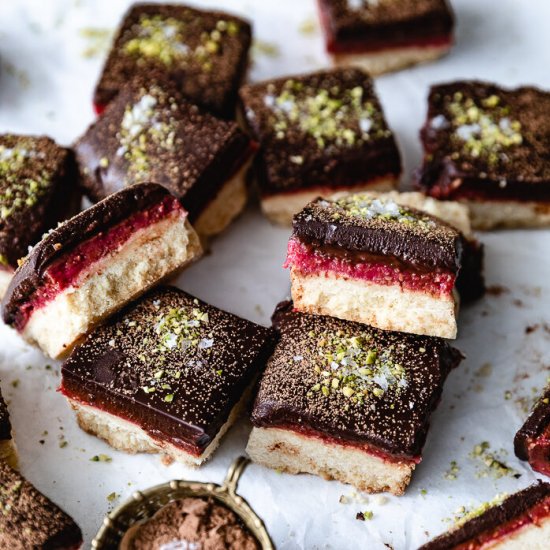 Easy Chocolate Raspberry Shortbread