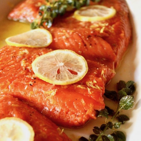 Olive Oil Poached Salmon