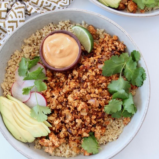 Vegan Taco Bowls with Tofu Crumbles