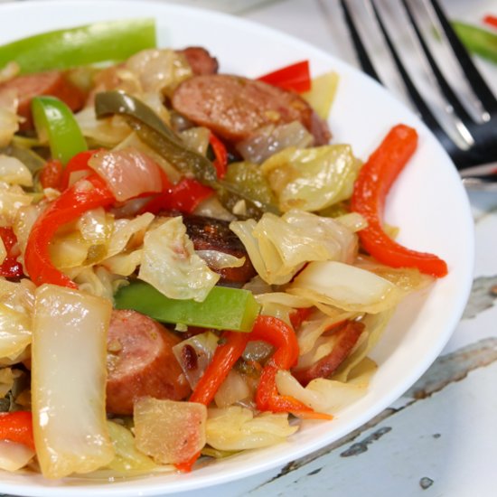 Cabbage with Sausage and Peppers