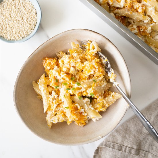 Baked ricotta and squash pasta