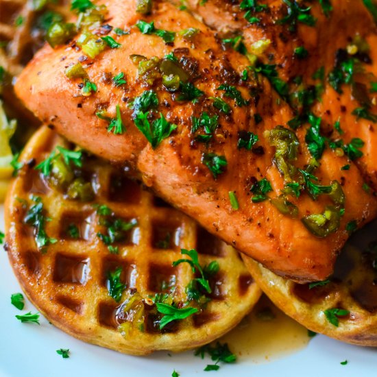 Hot Honey Salmon with Cajun Butterm