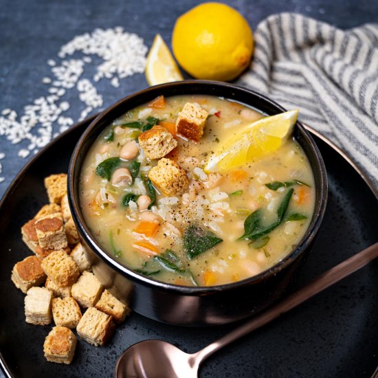 Vegan Lemon Rice Soup