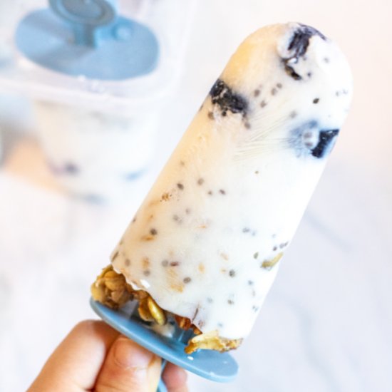 Blueberry Parfait Popsicles