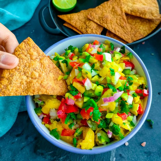 Fresh pineapple avocado salsa