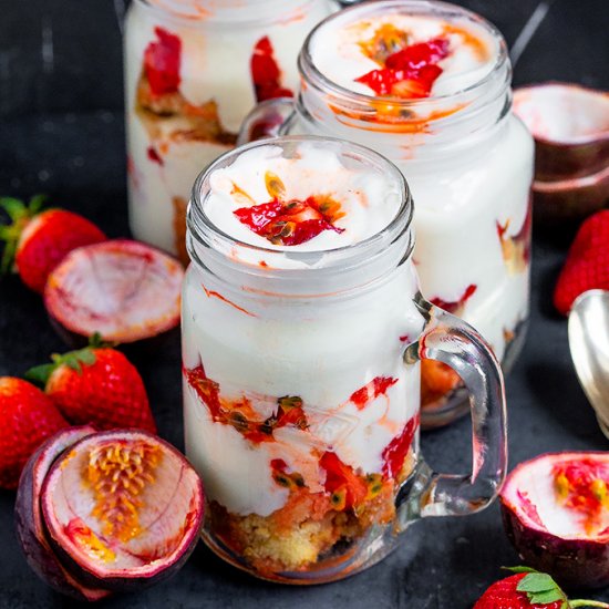 Strawberry Passion Fruit Trifles