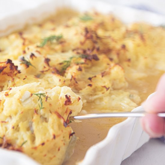 Cod and potato casserole